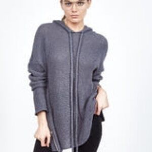 Michael Lauren Gray Hooded Knit Pullover Sweatshirt